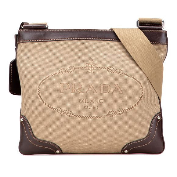 Pre-Loved Prada Canvas Canapa Logo Crossbody - Picture 1 of 12